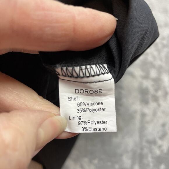 Dorose Boho Blouse Top Womens XL Black Embroidered Square Neck Cottagecore - Picture 5 of 9